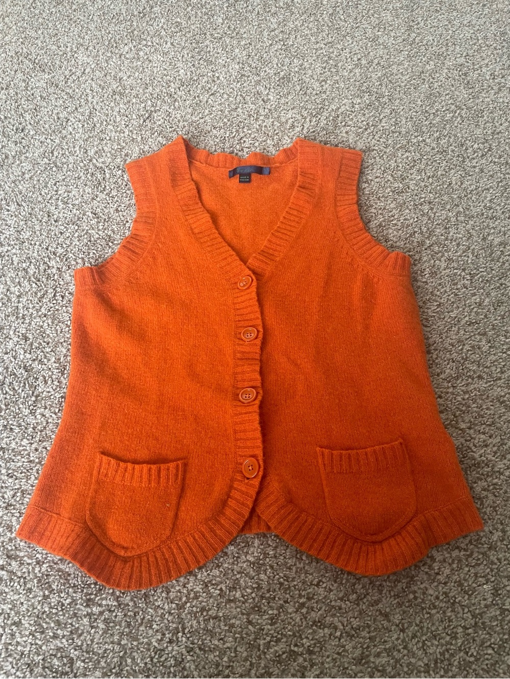 Boden‎ Vintage Wool Knit Sweater Vest V-Neck Sleeveless Button Front Cardigan